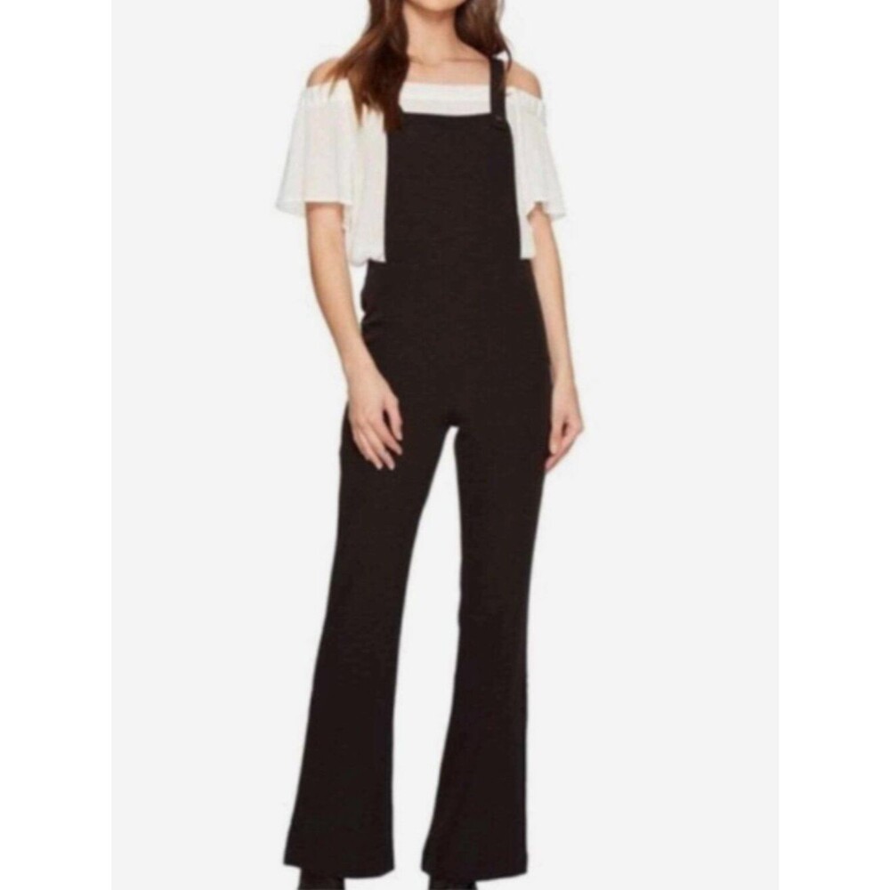 Romeo + Juliet Couture Wide Leg Overall Jumpsuit Women's Black Size Medium NWT